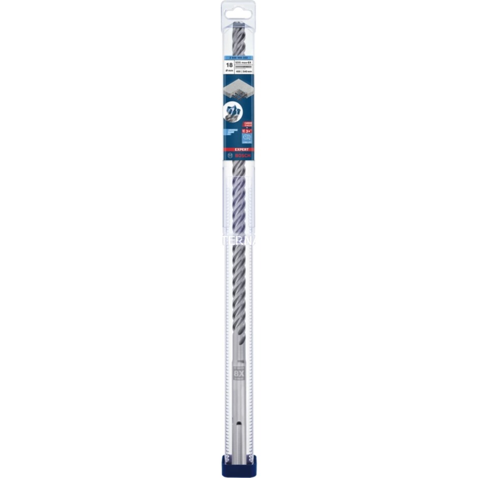 Bosch Expert SDS MAX 8X Concrete 4 Cutter Carbide Head SDS Max Drill Bit 18mm 540mm Pack of 1