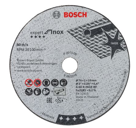 Bosch Expert 76mm Inox Cutting Disc for GWS 12V-76 Pack of 5 76mm 1mm 10mm