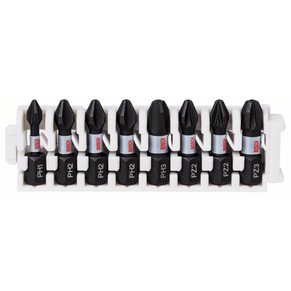 Bosch 8 Piece Impact Control Phillips and Pozi Screwdriver Bit Set