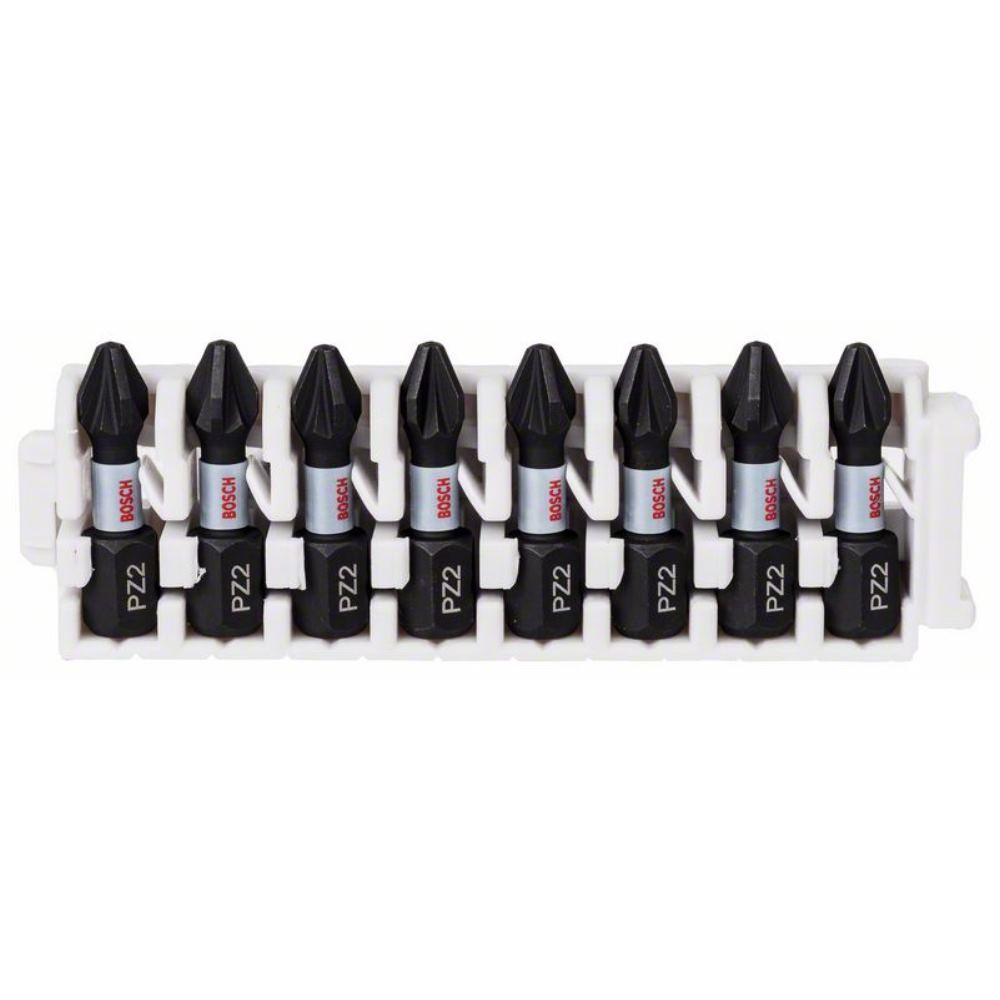 Bosch 8 Piece Impact Control Pozi PZ2 Screwdriver Bit Set