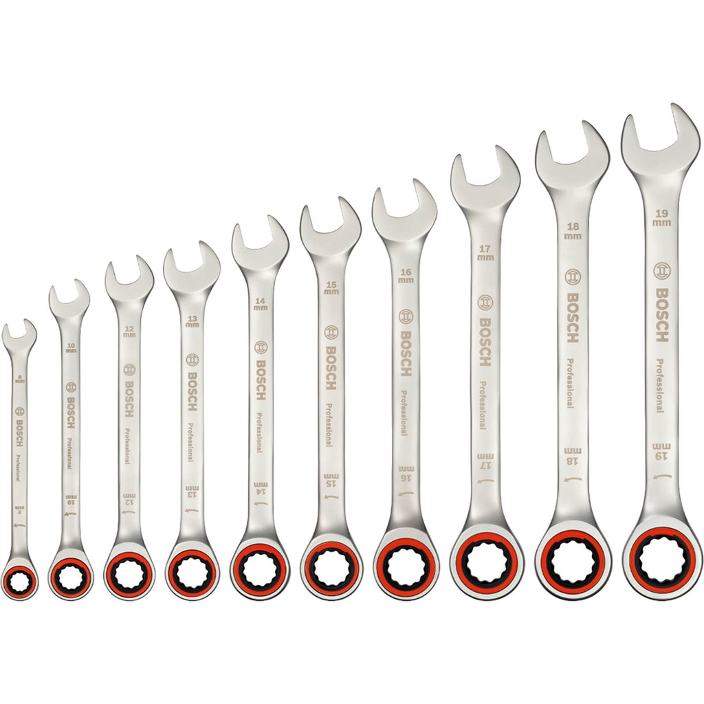 Bosch Professional 10 Piece Ratchet Spanner Set