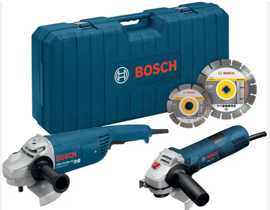 BOSCH - Combi-kit 2 outils : GWS 22-230 J + GWS 7-125 + 2 disques à tronçonner diamantés Professional