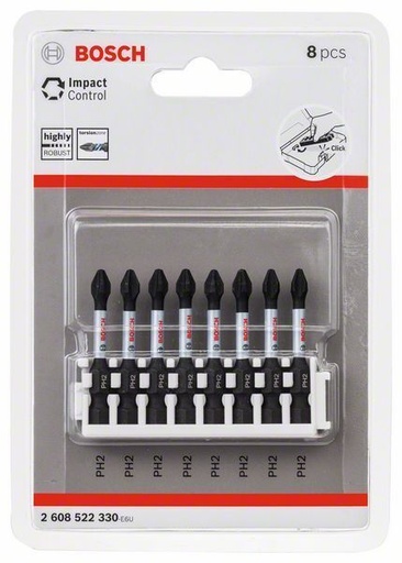 [2608522330] Bosch 8 Piece Impact Control Phillips PH2 Screwdriver Bit Set