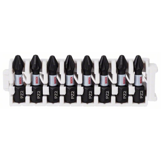 [2608522325] Bosch 8 Piece Impact Control Pozi PZ2 Screwdriver Bit Set