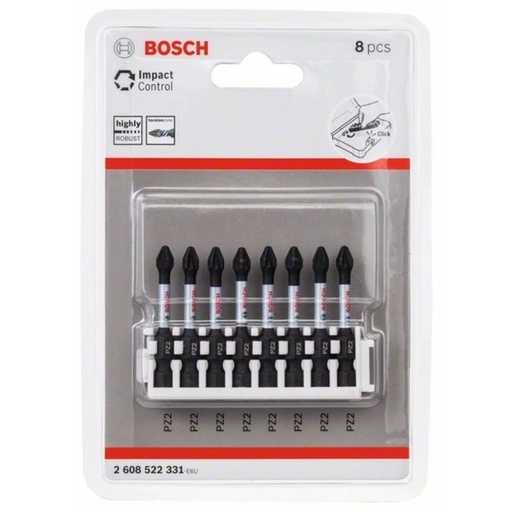 [2608522331] Bosch 8 Piece Impact Control Pozi PZ2 Screwdriver Bit Set