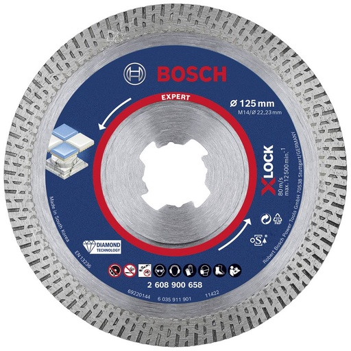 [2608900658] Bosch Expert X Lock Best Diamond Cutting Disc for Hard Ceramics 125mm 1.6mm 22mm
