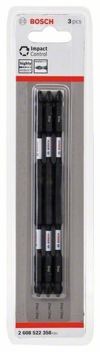 [2608522358] Bosch Impact Double Ended Phillips Screwdriver Bit PH2 150mm Pack of 3