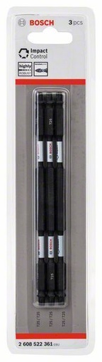 [2608522361] Bosch Impact Double Ended Torx Screwdriver Bit T25 150mm Pack of 3