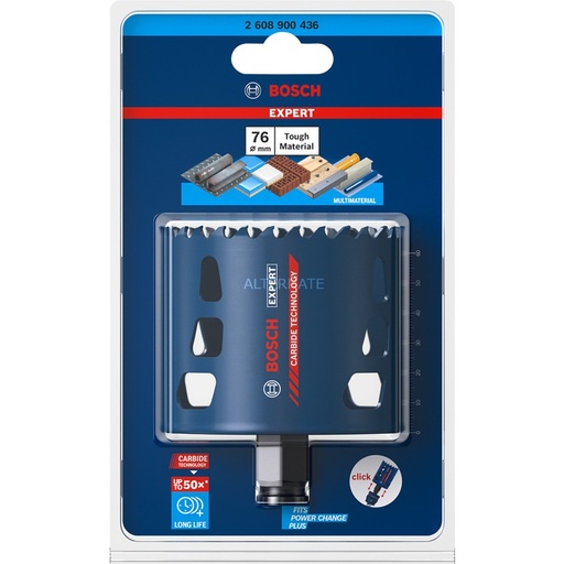 [2608900436] Bosch Expert Power Change Endurance Heavy Duty Carbide Holesaw 76mm