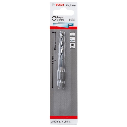 Bosch HSS Hex Shank Drill Bit 4.2mm Pack of 1