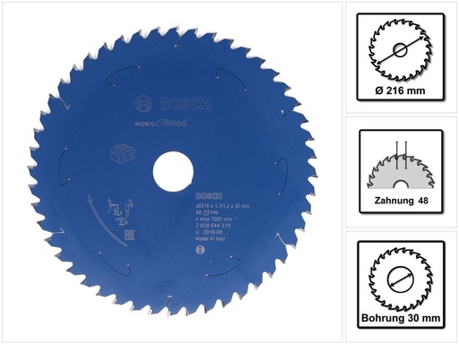 [2608644519] Bosch Expert Wood Cutting Cordless Mitre Saw Blade 216mm 48T 30mm