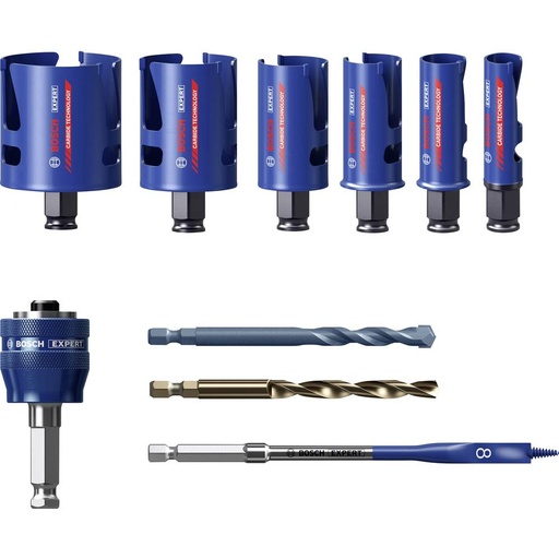 [2608900490] Bosch Expert 10 Piece Power Change Construction Material Hole Saw Set
